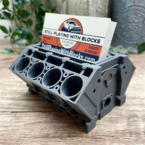 engine block business card holder